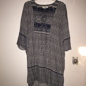 Bohemian European Cotton Geometric Dress